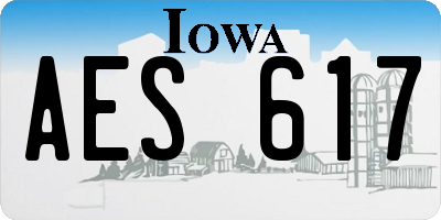 IA license plate AES617