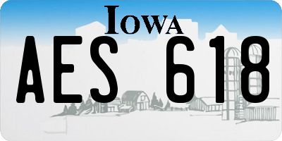 IA license plate AES618