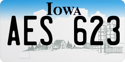 IA license plate AES623