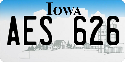IA license plate AES626