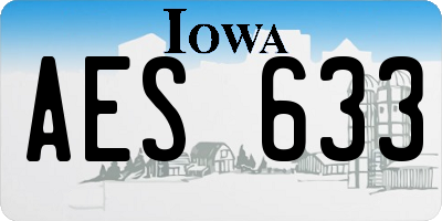 IA license plate AES633