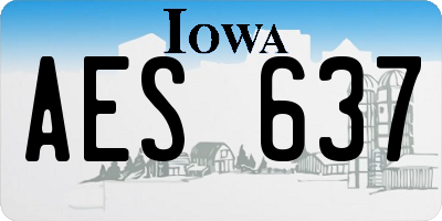 IA license plate AES637