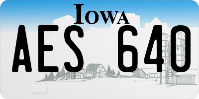 IA license plate AES640