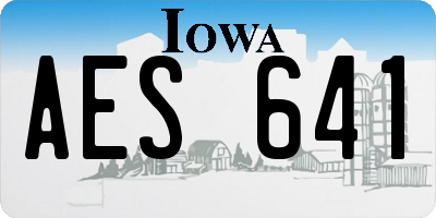 IA license plate AES641
