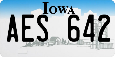 IA license plate AES642
