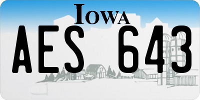 IA license plate AES643