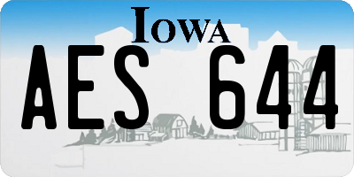 IA license plate AES644