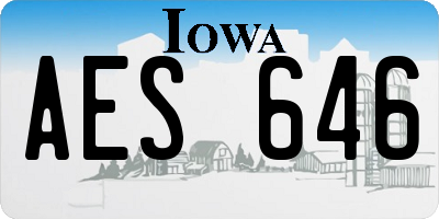 IA license plate AES646