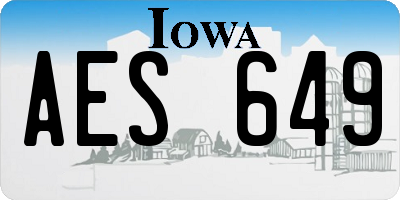 IA license plate AES649