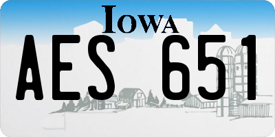 IA license plate AES651