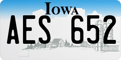 IA license plate AES652