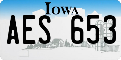 IA license plate AES653