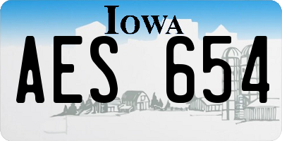 IA license plate AES654