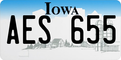 IA license plate AES655