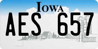 IA license plate AES657