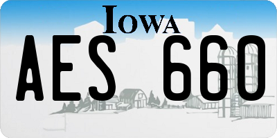 IA license plate AES660
