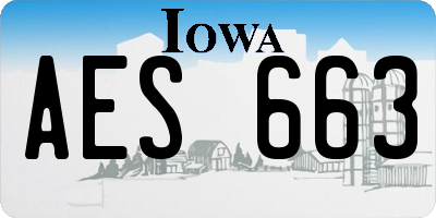 IA license plate AES663