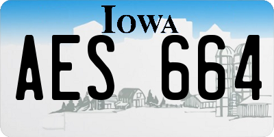 IA license plate AES664