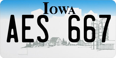 IA license plate AES667