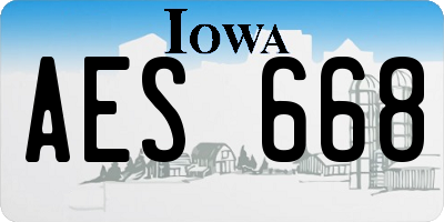 IA license plate AES668