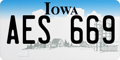 IA license plate AES669