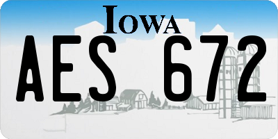 IA license plate AES672