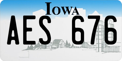 IA license plate AES676