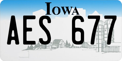 IA license plate AES677
