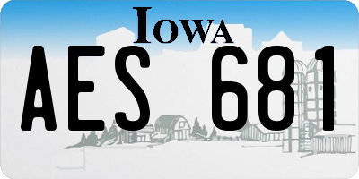 IA license plate AES681