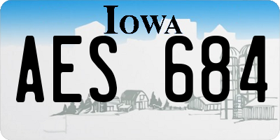IA license plate AES684