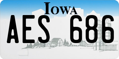 IA license plate AES686