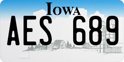 IA license plate AES689