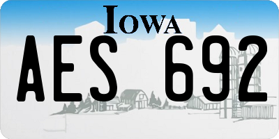 IA license plate AES692