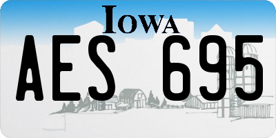 IA license plate AES695