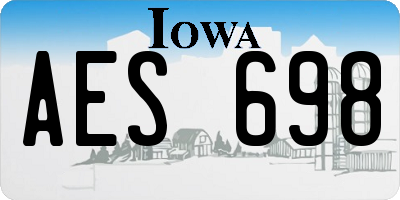 IA license plate AES698