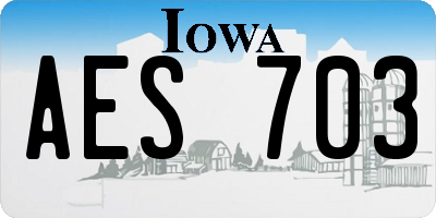 IA license plate AES703