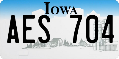 IA license plate AES704
