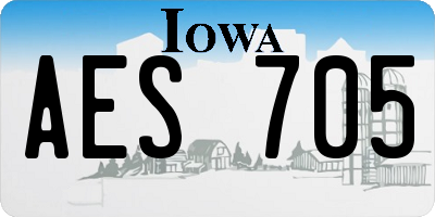 IA license plate AES705
