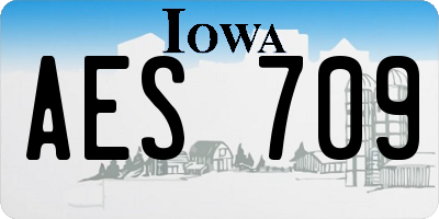 IA license plate AES709