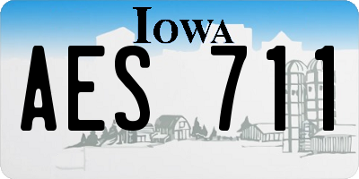 IA license plate AES711