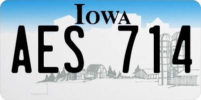 IA license plate AES714