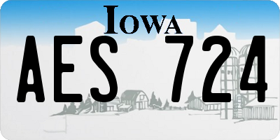IA license plate AES724