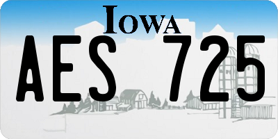 IA license plate AES725