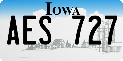 IA license plate AES727