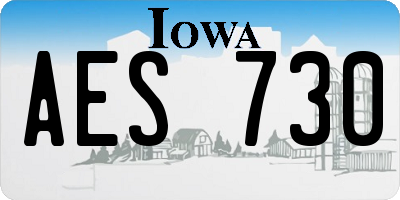 IA license plate AES730