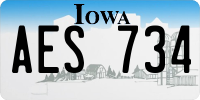 IA license plate AES734