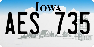 IA license plate AES735