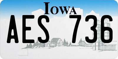 IA license plate AES736