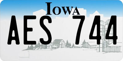 IA license plate AES744