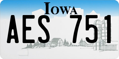 IA license plate AES751